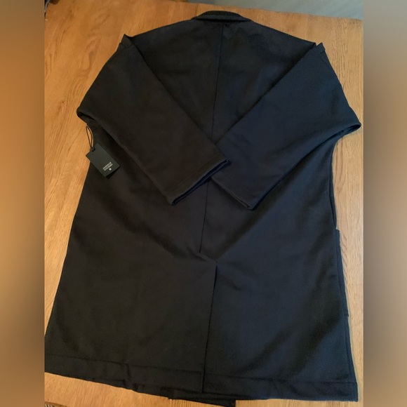 Lanston Abel Herringbone Raw Edge Fleece Trench - Picture 4 of 4